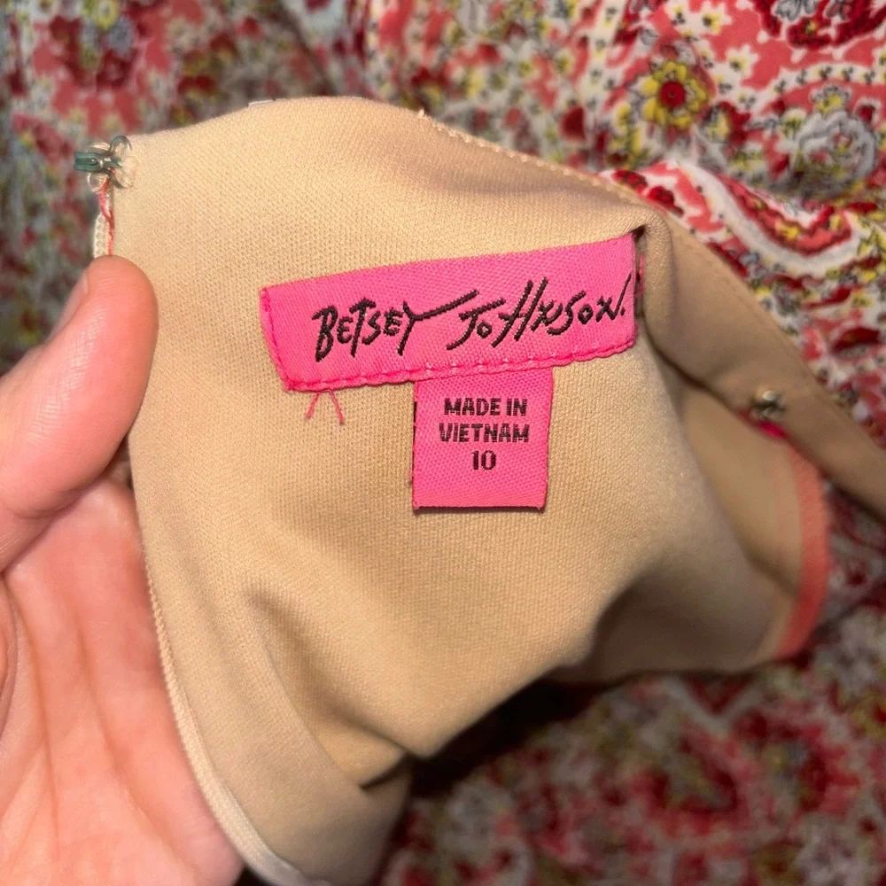 Betsey Johnson Pink Paisley Flutter-Sleeve Dress